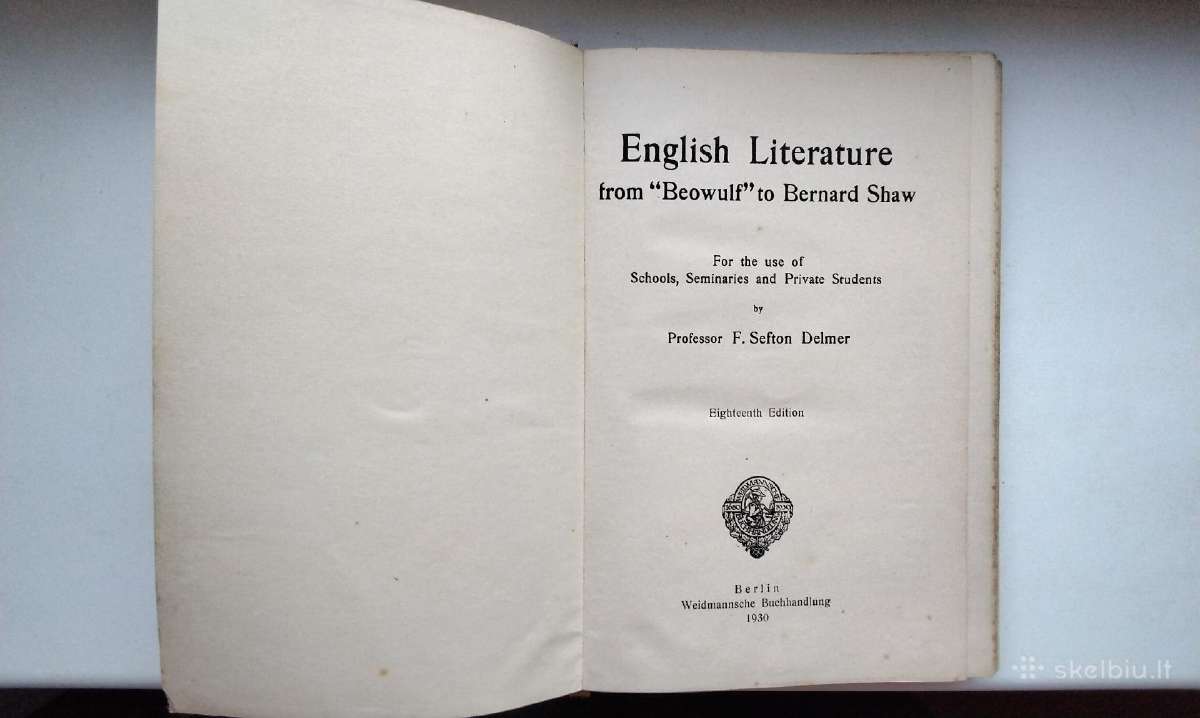 English Literature. 1930 m. leid. - nuotraukos Nr. 2
