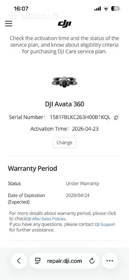 Dji Avata 360 Djicare ir garantija - nuotraukos Nr. 6