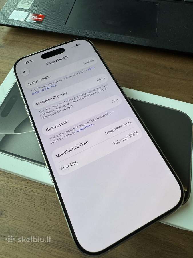 iPhone 16 Pro 256gb Natural titanium Idealus - nuotraukos Nr. 4
