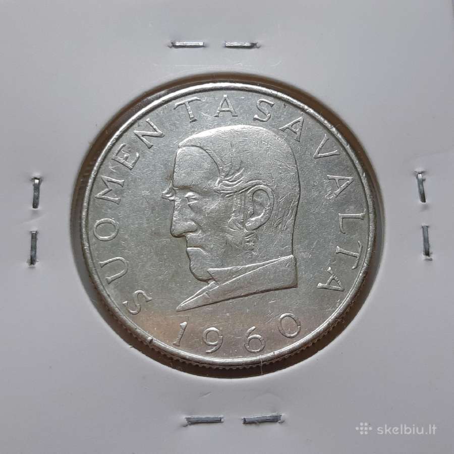 Suomija 1000 markių sidabras 1960 - nuotraukos Nr. 2