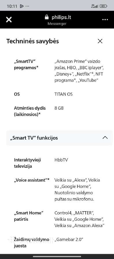 Parduodu televizorių 189cm 350€ - nuotraukos Nr. 2