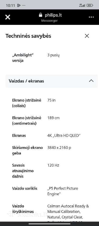 Parduodu televizorių 189cm 350€ - nuotraukos Nr. 4