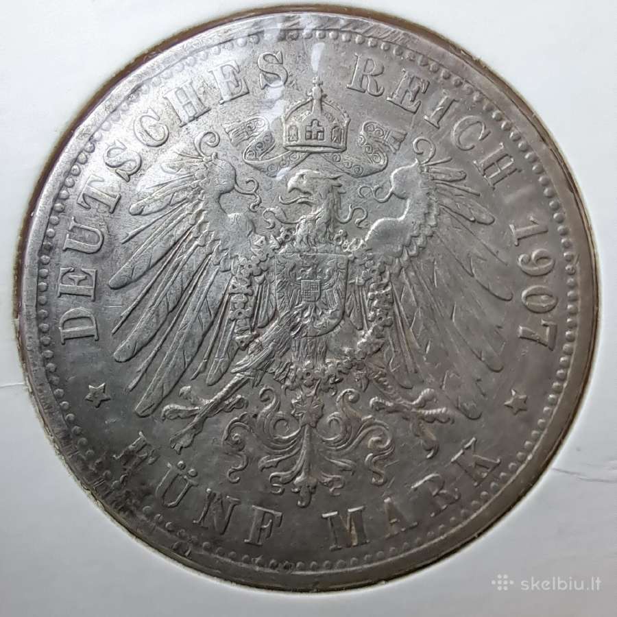 1907 Vokietija 5 markės - nuotraukos Nr. 2