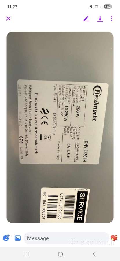 Premium klasės gartraukis Bauknecht Dnv 5390 In - nuotraukos Nr. 3