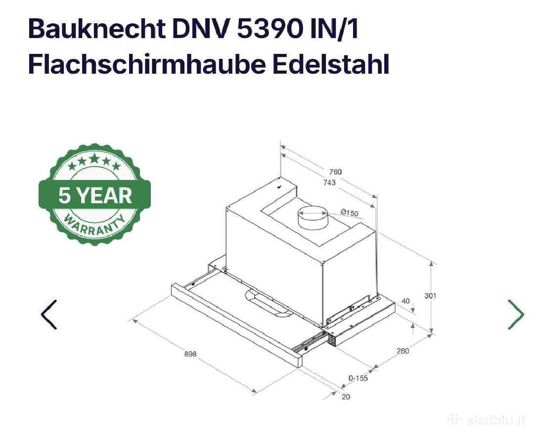 Premium klasės gartraukis Bauknecht Dnv 5390 In - nuotraukos Nr. 4