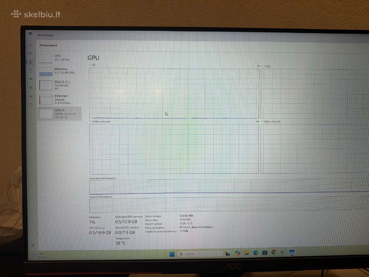 Žaidimų Pc Rtx 3060 12gb / i5-12400f / Ddr5 - nuotraukos Nr. 3