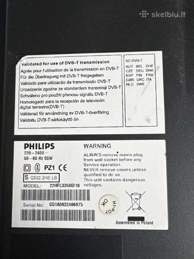 Veikiantis Philips TV ist 55cm - nuotraukos Nr. 5