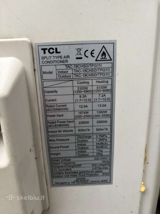 Tcl Kondicionierius/šilumos siurblys 5.1kw - nuotraukos Nr. 3