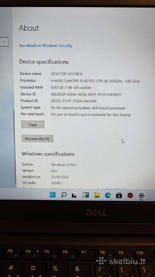Dell Latitude 5490,i5 14"fhd - nuotraukos Nr. 9