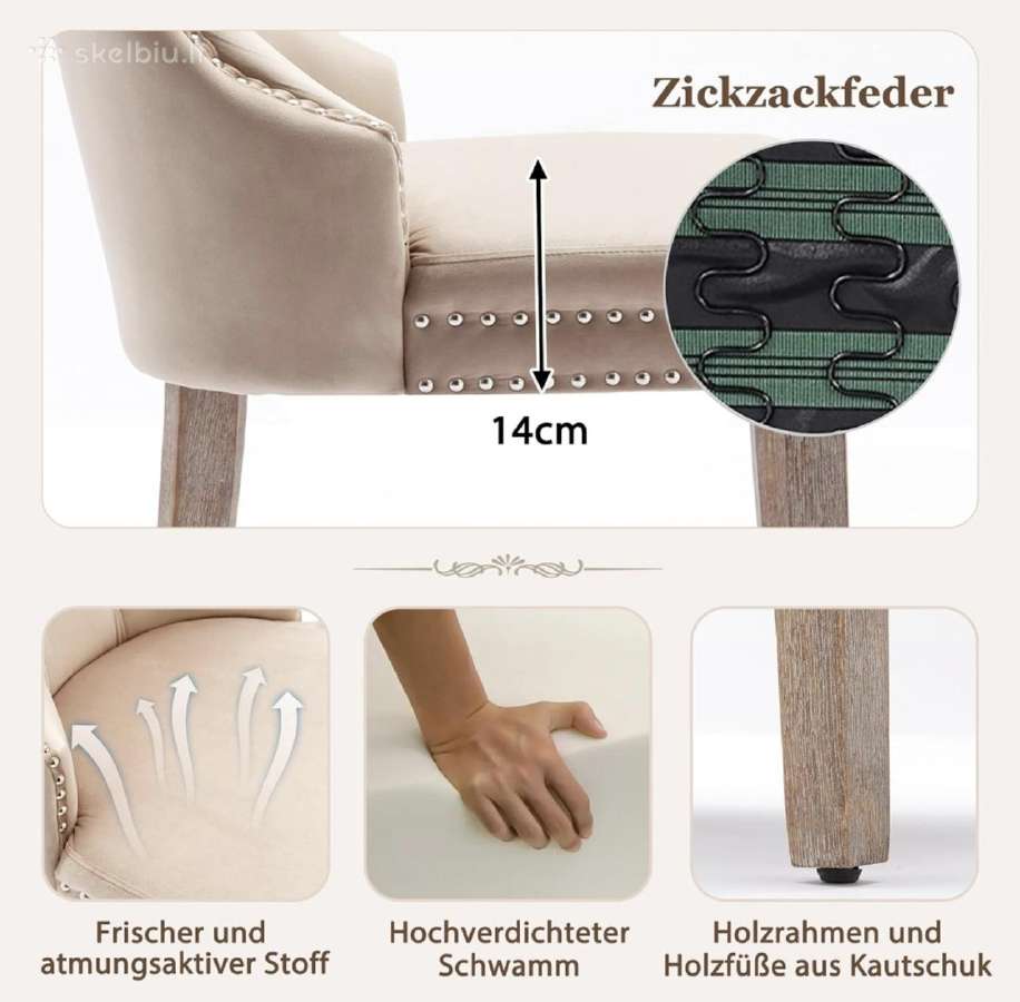 Valgomojo kėdžių komplektas 2vnt - nuotraukos Nr. 8