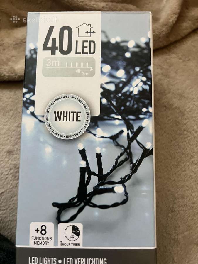 Visiškai nauja LED lempučių girlianda 3m, 40 LED - nuotraukos Nr. 2