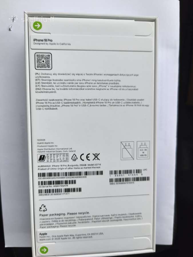 iPhone 18 Pro Naujas 256 GB. - nuotraukos Nr. 2