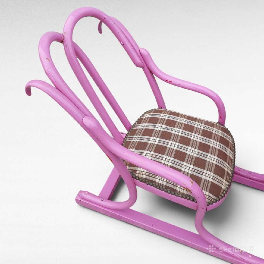 Thonet stiliaus vaikiškas suolas su kėde - nuotraukos Nr. 2