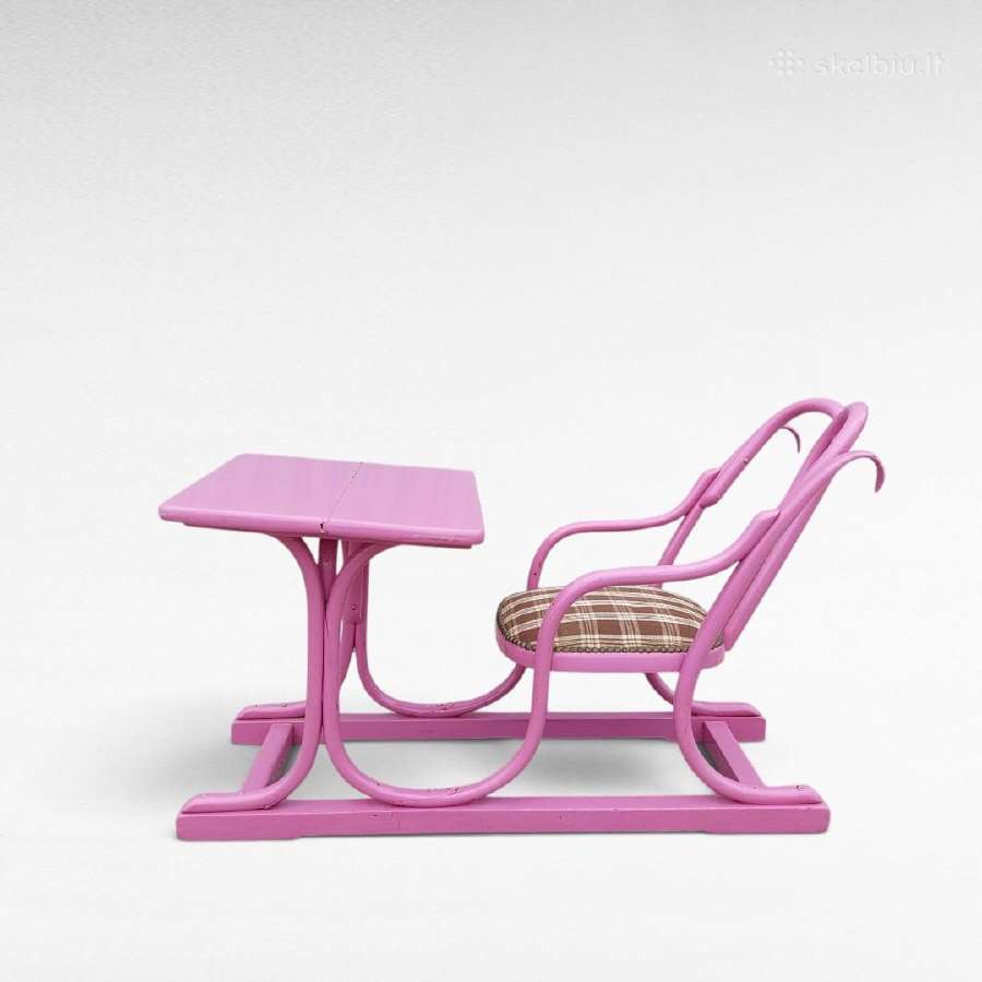 Thonet stiliaus vaikiškas suolas su kėde - nuotraukos Nr. 3