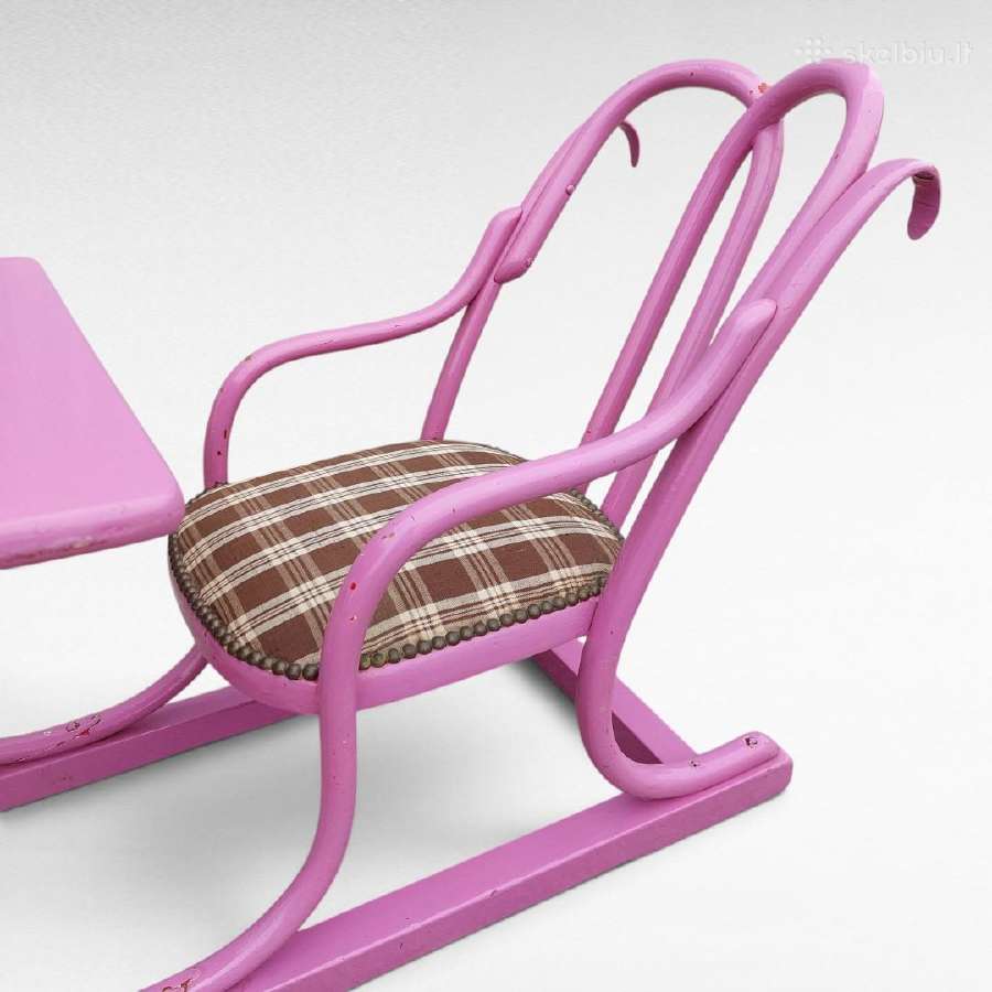 Thonet stiliaus vaikiškas suolas su kėde - nuotraukos Nr. 4