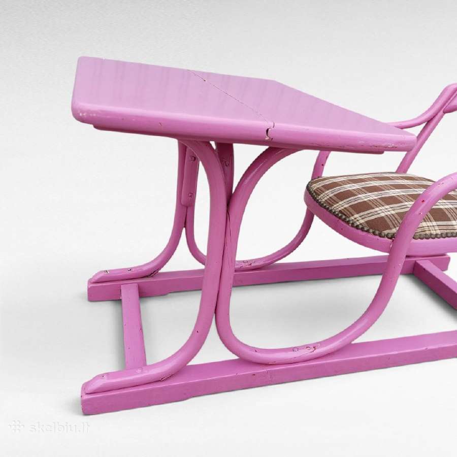 Thonet stiliaus vaikiškas suolas su kėde - nuotraukos Nr. 6