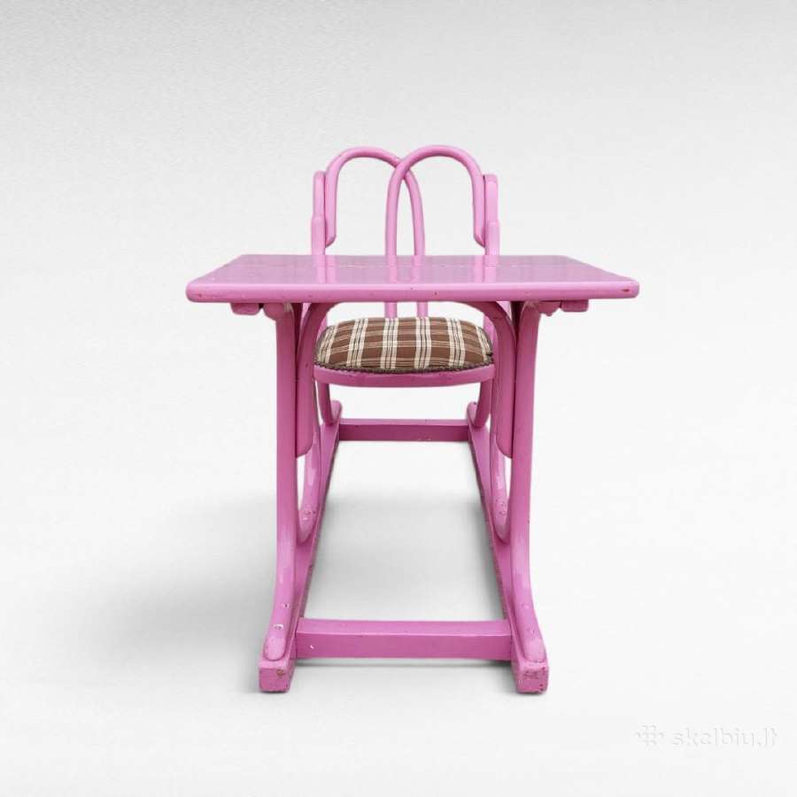 Thonet stiliaus vaikiškas suolas su kėde - nuotraukos Nr. 7