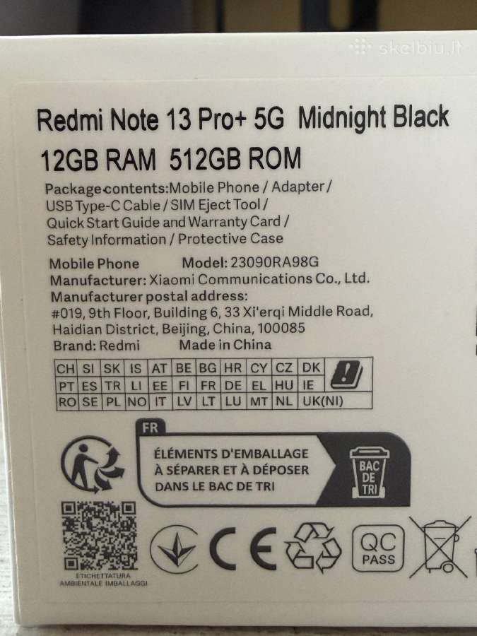 Xiaomi Redmi Note 13 Pro+ 5G 512/12gb - Juodas - nuotraukos Nr. 6