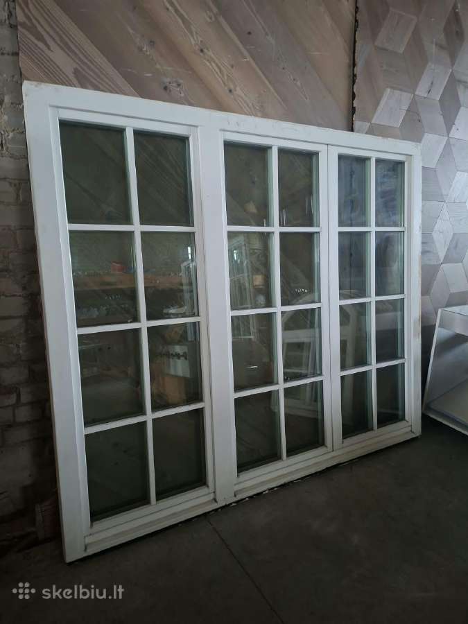 Balti mediniai langai: stumdomi, dvivėriai 2,4m - nuotraukos Nr. 14