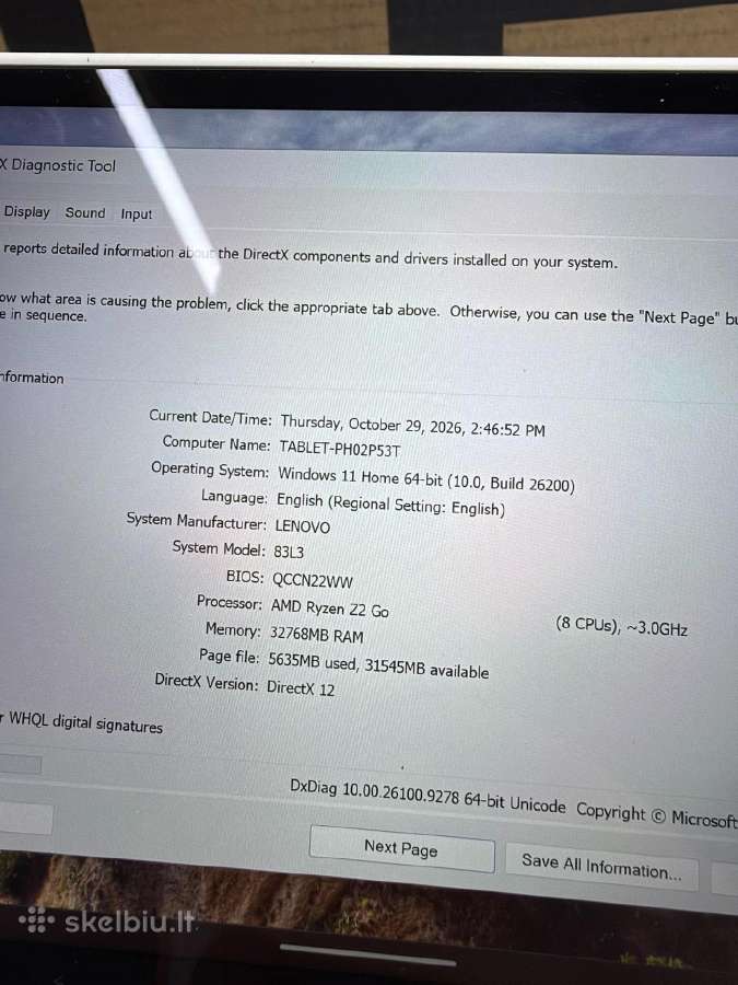 Lenovo Go S (Ryzen Z2, 32gb). Siunčiame - nuotraukos Nr. 3