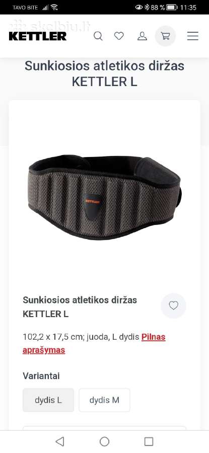 Naujas sunkiosios atletikos diržas Kettler - nuotraukos Nr. 3