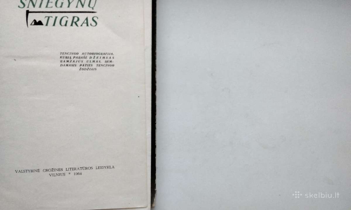Sniegynų tigras.1964 m. leid. - nuotraukos Nr. 2
