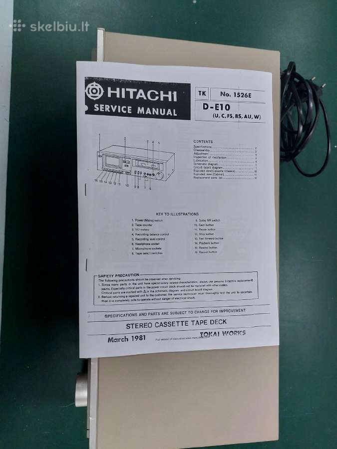 Hitachi D-e10 ,kasetinis magas - nuotraukos Nr. 5
