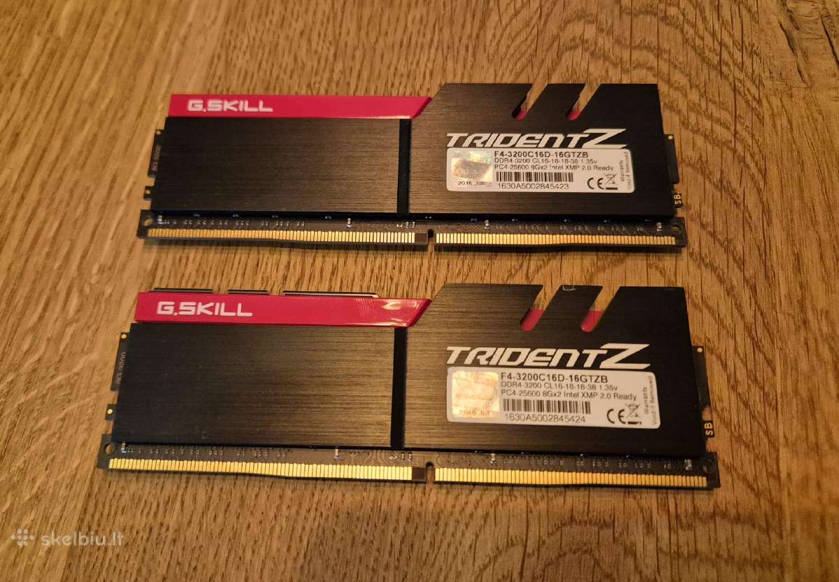G.skill Trident Z Ddr4 16gb (2x8gb) 3200mhz Cl16 - nuotraukos Nr. 4