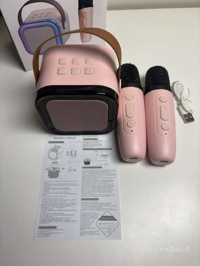 Belaidė Bluetooth karaoke kolonėlė +2 mikrofonai - nuotraukos Nr. 3