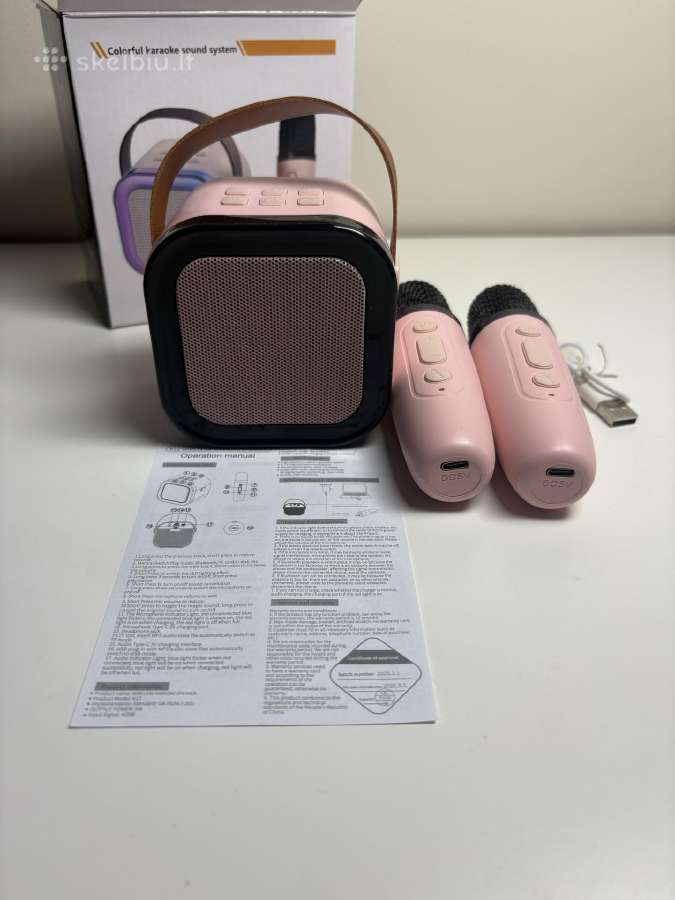 Belaidė Bluetooth karaoke kolonėlė +2 mikrofonai - nuotraukos Nr. 4