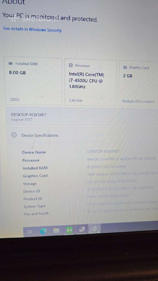 Dell 17.3" i7 / 8gb RAM / 256gb SSD / Naujas akumu - nuotraukos Nr. 10