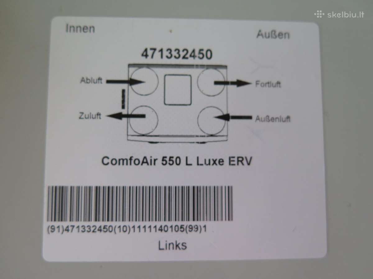 Zehnder Comfoair 550 entalpinis rekuperatorius - nuotraukos Nr. 4