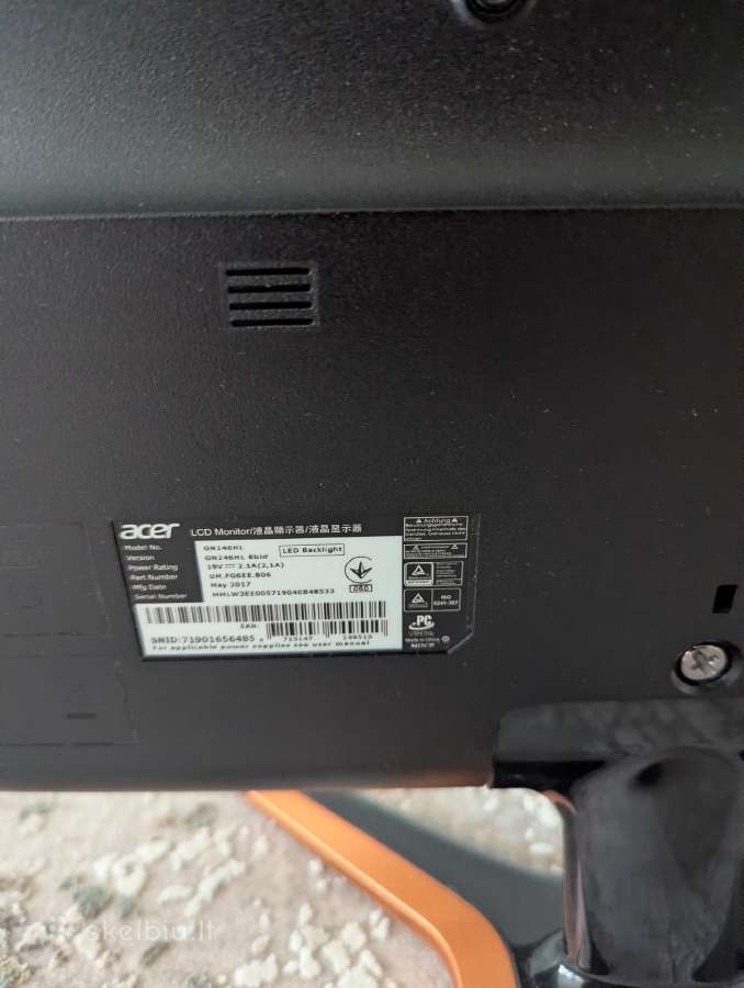 Acer Gn246hl 144hz 24" monitorius - nuotraukos Nr. 3