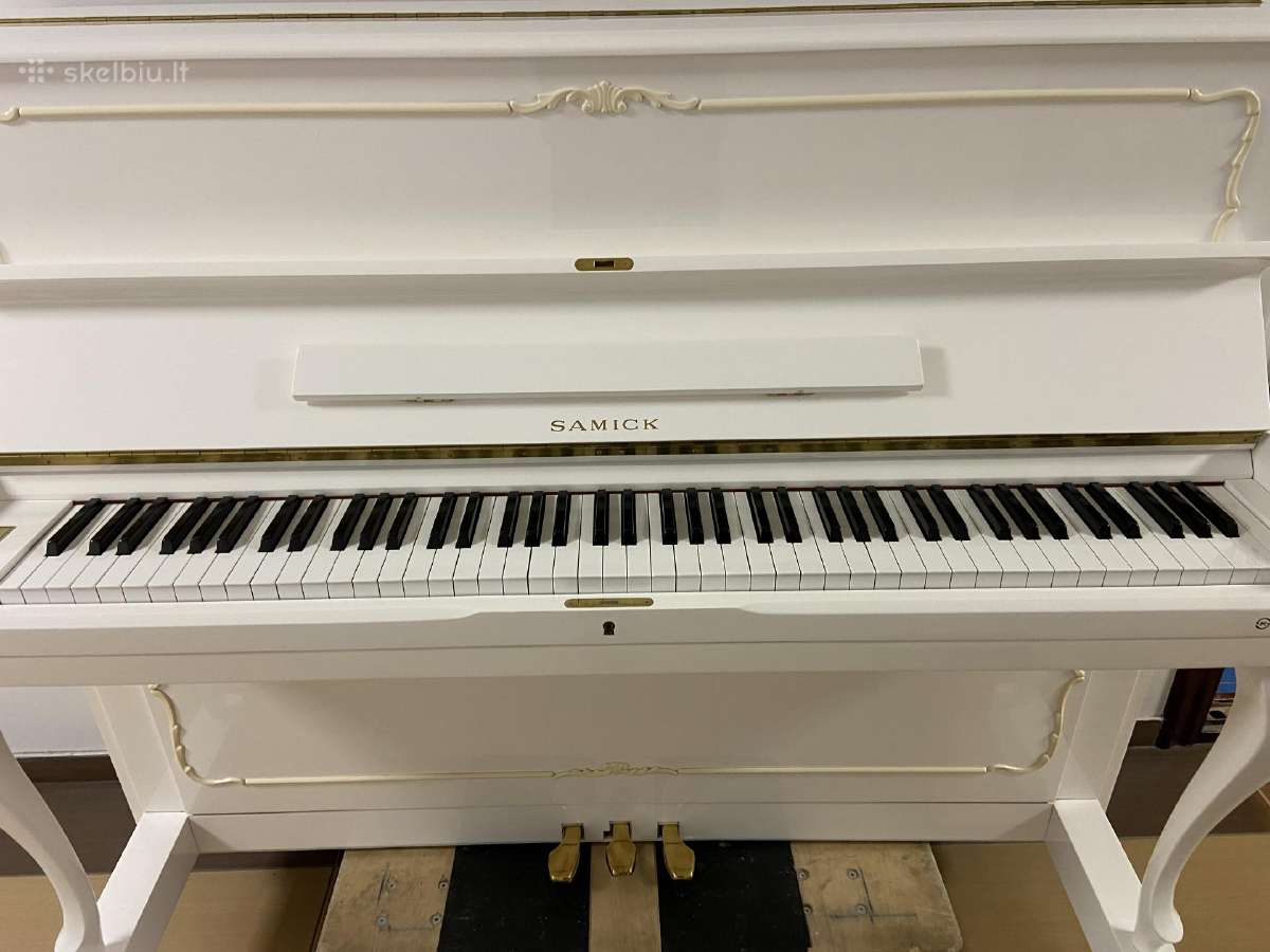 Pianinas baltas blizgus pianinas Samick 118 F 2004 - nuotraukos Nr. 2