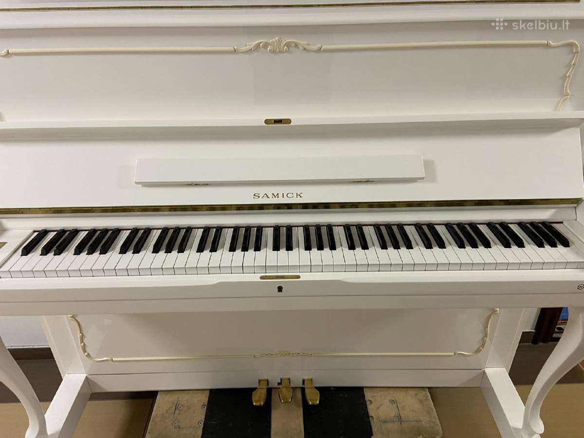 Pianinas baltas blizgus pianinas Samick 118 F 2004 - nuotraukos Nr. 15