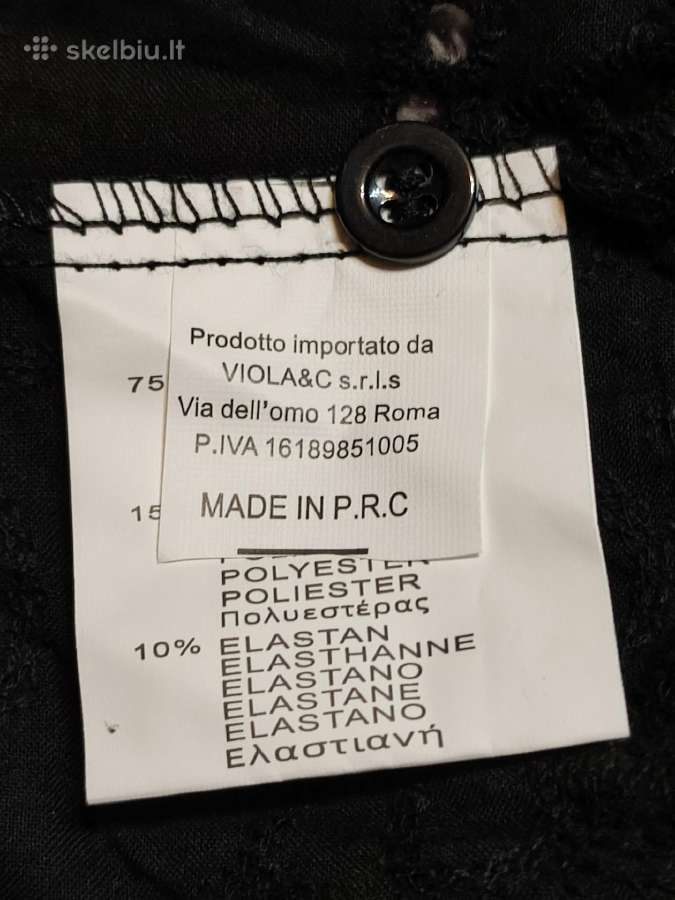 Juodi marškiniai su siuvinėta drobele (s/m) - nuotraukos Nr. 8