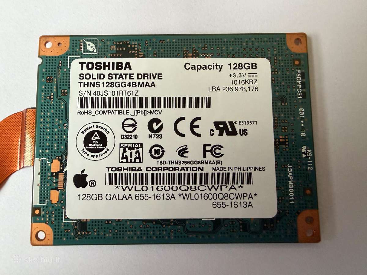 Apple SSD Pcie 256, 512, 128 GB (iš Macbookair) - nuotraukos Nr. 5