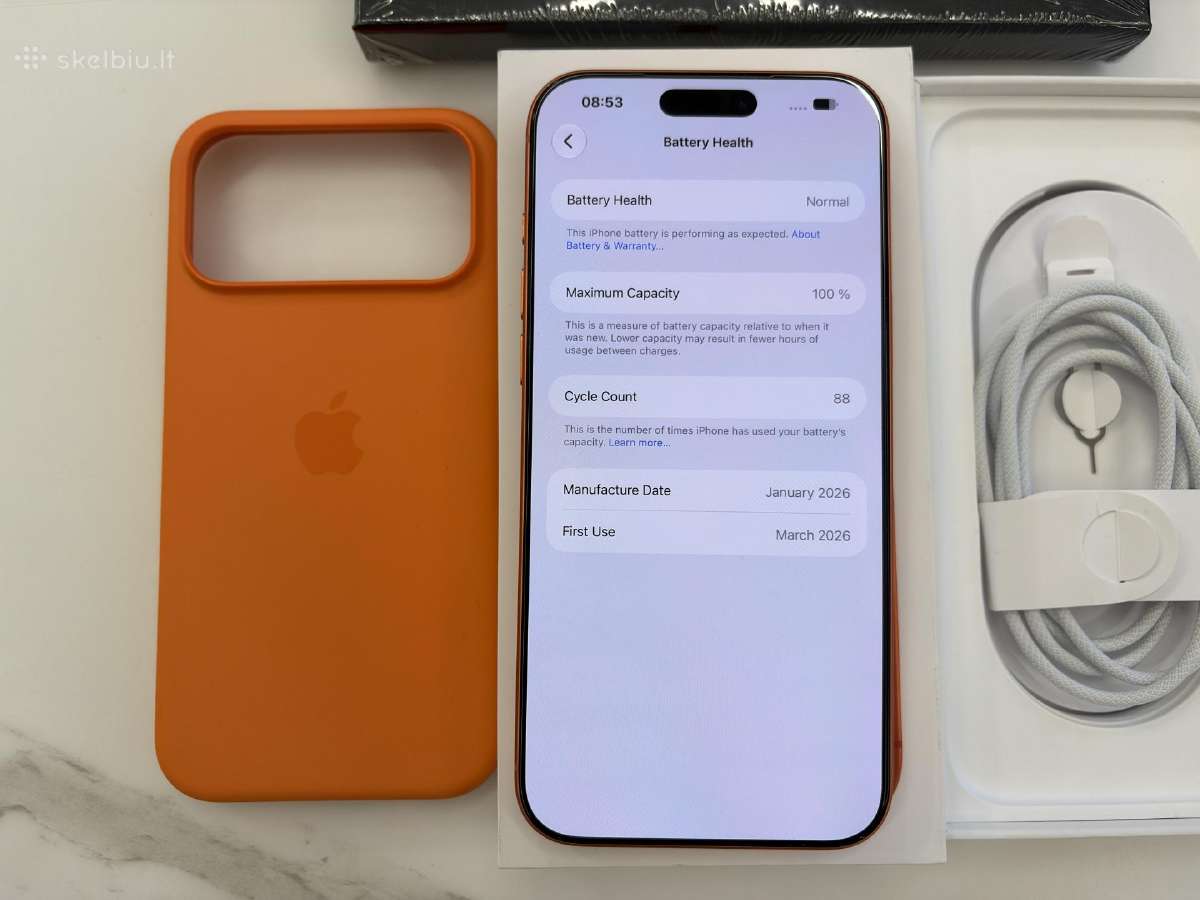 iPhone 17 Pro Max 512gb Cosmic Orange 100% batt - nuotraukos Nr. 4