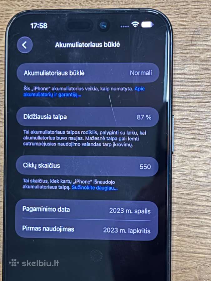 iPhone 15 Pro Max Gray 256gb geros būklės - nuotraukos Nr. 4