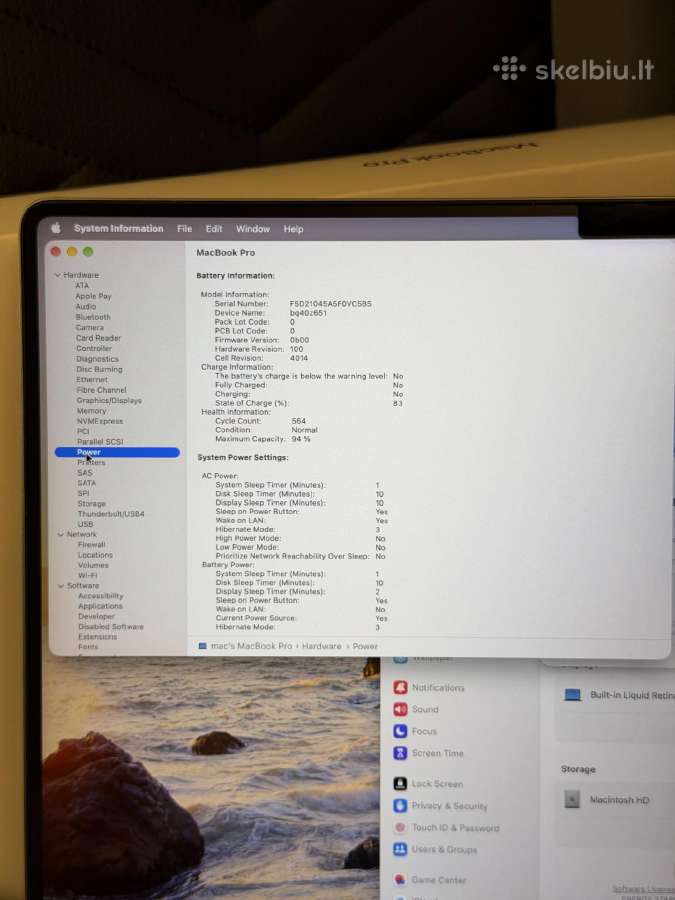 MacBook Pro 16 M1 Max / 32gb / 1tb - nuotraukos Nr. 9