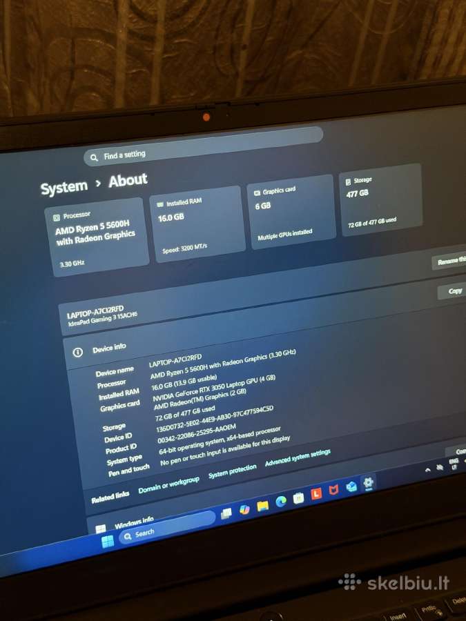 Lenovo Ideapad Gaming 3 - nuotraukos Nr. 4
