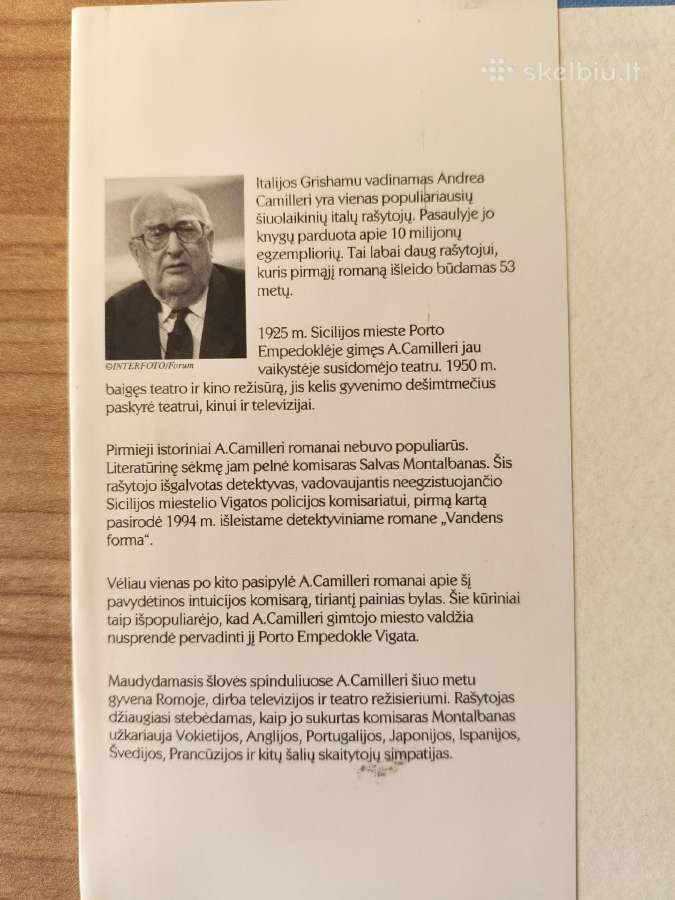 Andrea Camilleri "Vandens forma" - nuotraukos Nr. 5