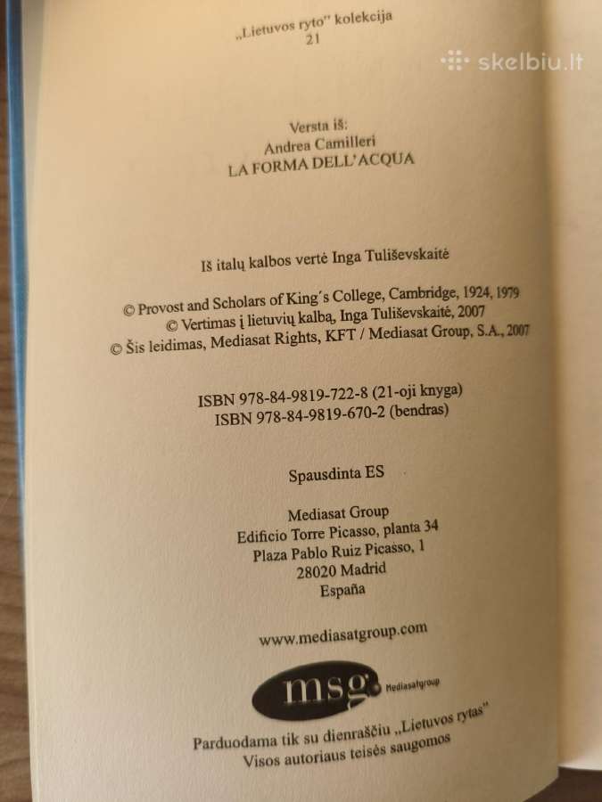 Andrea Camilleri "Vandens forma" - nuotraukos Nr. 8