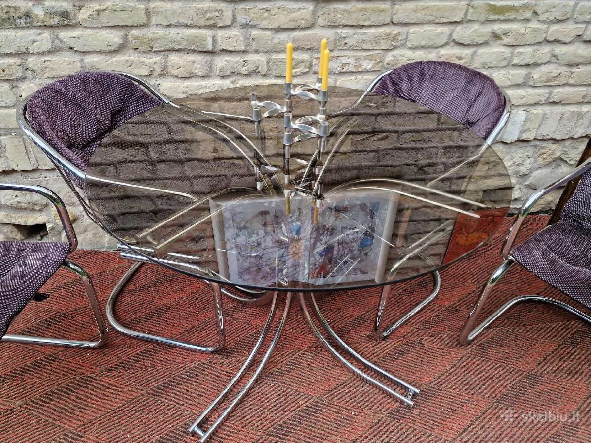 Vintažinis mid century Space Age stalas su kėdėm - nuotraukos Nr. 5