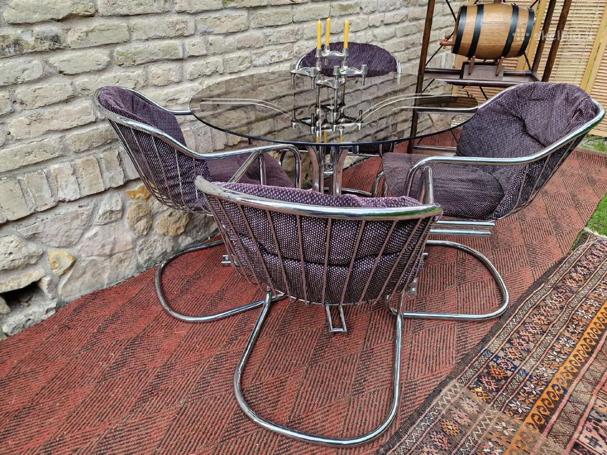 Vintažinis mid century Space Age stalas su kėdėm - nuotraukos Nr. 11