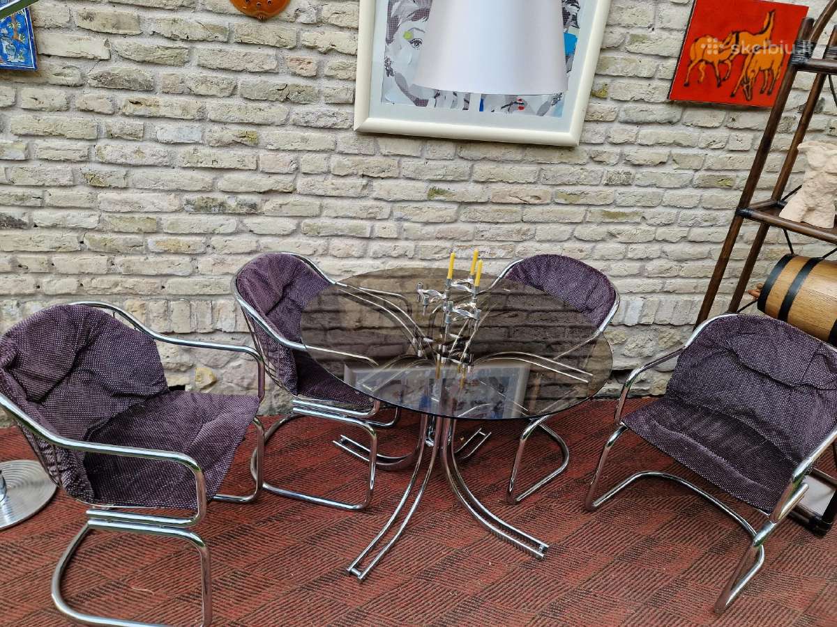 Vintažinis mid century Space Age stalas su kėdėm - nuotraukos Nr. 15