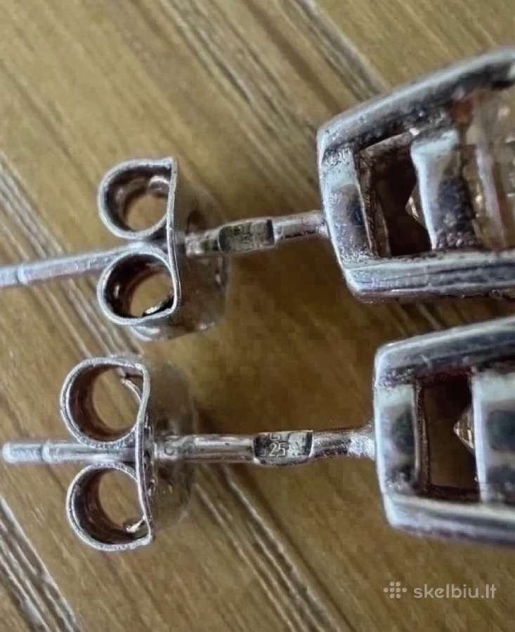 Nauji auskarai su šampano spalvos akutėmis - nuotraukos Nr. 3