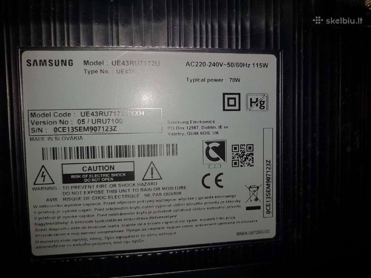 Sansung 43" Uhd 4k Smart TV Ru7172 serija 7 - nuotraukos Nr. 4