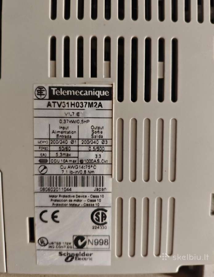 Dažnio keitiklis Telemecanique Altivar 31 0.37kw - nuotraukos Nr. 3
