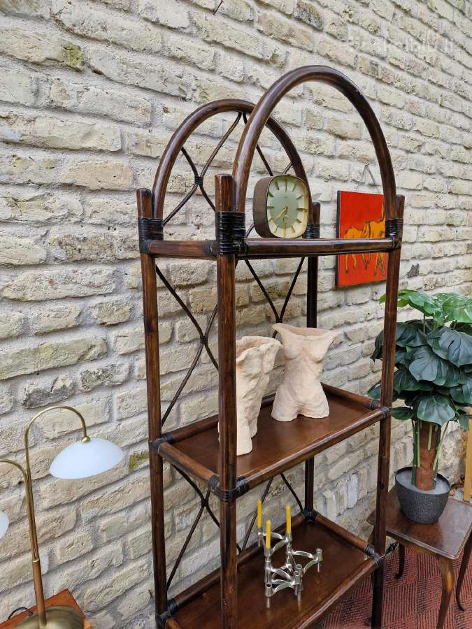 Vintažinė mid century ratango etažerė - nuotraukos Nr. 6